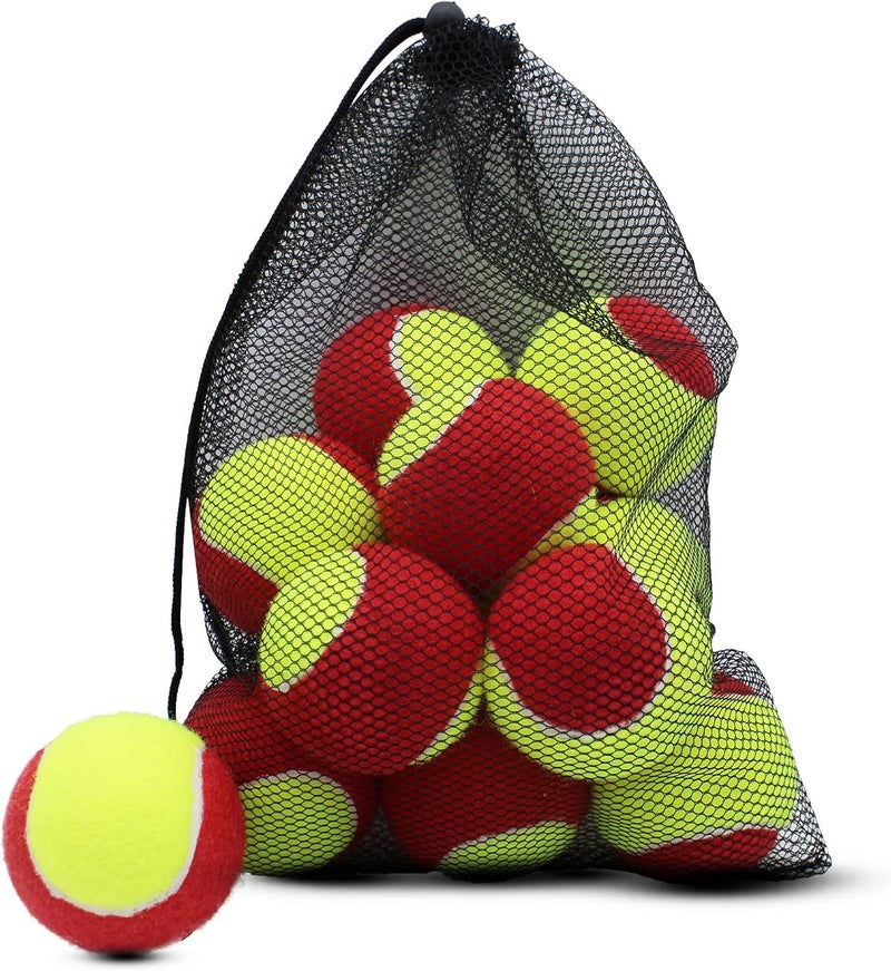 Magicorange Tennis Balls, 12 Pack Low Compression Stage Tennis Ball for Beginners Youth Kids Training Practicing with Mesh Bag for Easy Transport - Image 2